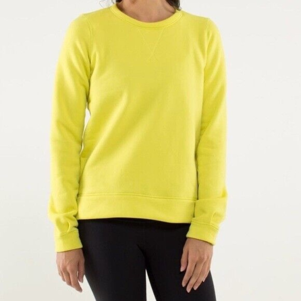 LULULEMON Keep It Cozy Crew Crewneck Fleece Lined Sweatshirt Split Pea Yellow